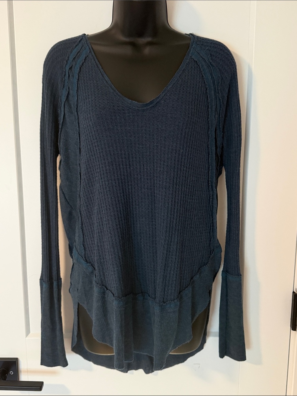 We the Free Women’s Navy Waffle-Knit Long Sleeve Top